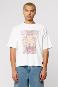 Abrand Mens: Bobby Metal Tee - White Sand