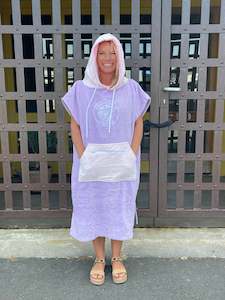 Seventhwave Adults Poncho Hooded Towel - Lilac and Pink