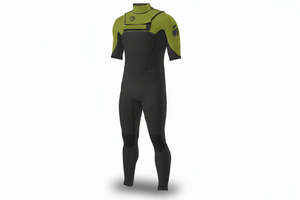 Men's MAX 3/2mm Chest Zip Summer Seam Short Sleeve Wetsuit