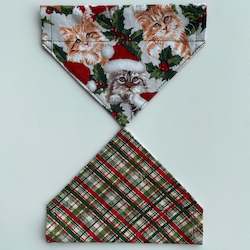 Christmas Cat Bandana - over the collar style