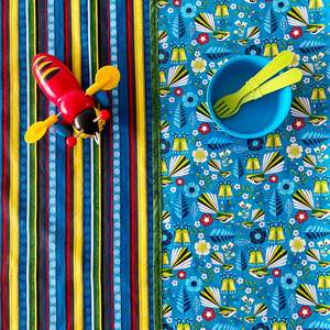 Splat Mats: Reversible Play & Splat Mat - Multi Stripes/Pīwakawaka