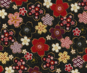 Quilting Fbabric: Appi Japanese Black 1005 Cotton 10cm Increments