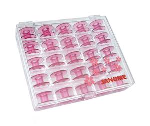 New Accessories: Janome Pink Bobbins - 25 Pack In Case
