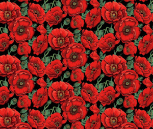 Kiwiana: Flower Market 100% Cotton Fabric - 10cm Increments