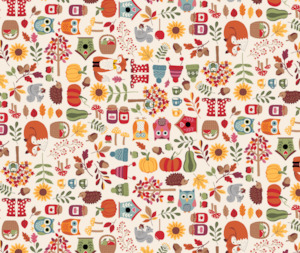 Into The Woods: Autumn Days 100% Cotton Fabric - 10cm Increments