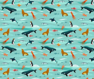 Land & Sea 100% Cotton Fabric - 10cm Increments