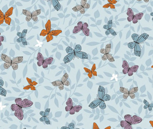 In The Garden: Butterflies 100% Cotton Fabric - 10cm Increments