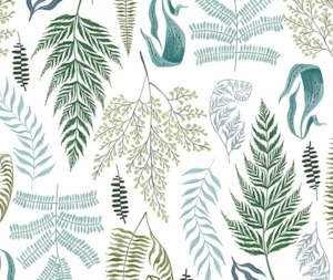 In The Garden: Fronds & Felines 100% Cotton Fabric - 10cm Increments