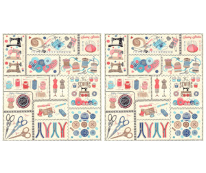 Sew Vintage 100% Cotton Fabric - 60cm Panel