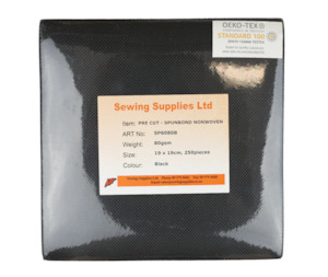Cutaway Spunbond Black - 250 Piece Pack 19cm x 19cm
