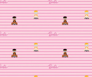 Essential Fabric: Barbie World Pink Stripe 100% Cotton - 10cm Increments