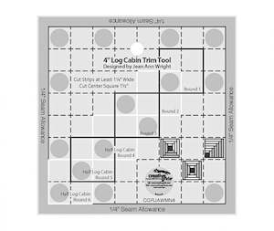 Creative Grids 4" Log Cabin Trim Tool Quilt Ruler