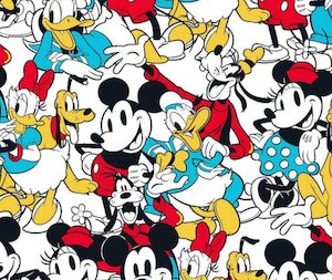 Disney Fabrics: Mickey & Minnie 100% Cotton Fabric - 10cm Increments