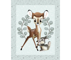 Bambi Nursery 100% Cotton Fabric - 90cm Panel