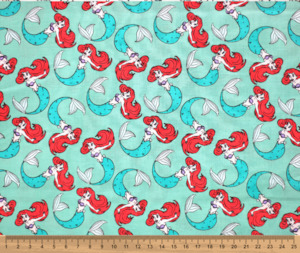 The Little Mermaid 100% Cotton Fabric - 10cm Increments