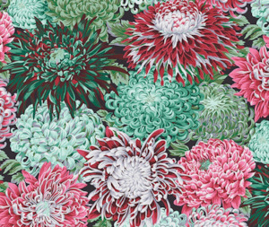 Floral Designs: Japanese Chrysanthemum 100% Cotton Fabric - 10cm Increments
