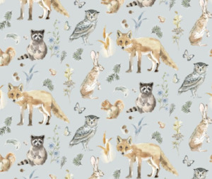 Fabric: Wildwood Animals Light Blue - 10cm Increments