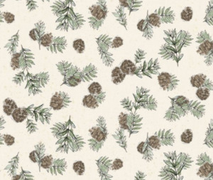 Fabric: Wildwood Pine Cones Cream - 10cm Increments