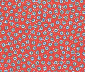 Liberty Fabrics: Liberty Postcard From Paradise Lotus Spot A Red - 0.1m