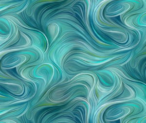 Kiwiana Basket & Blooms Swirl Blue - 0.1m