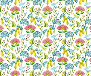 Kiwiana: Kiwiana Twilight Flowers White - 0.1m