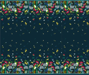 Kiwiana Twilight Double Border Navy - 0.1m