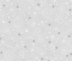 Christmas: Stof Christmas - Stars - Grey/Silver
