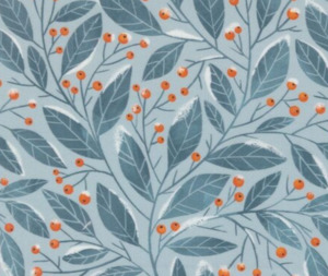 Christmas Fabric: Christmas Greenery Sky - 0.1m 100% Cotton Fabric