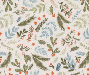 Holly and Pine Pearl - 0.1m 100% Cotton Fabric