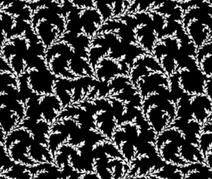 Salt and Pepper White Vines on Black