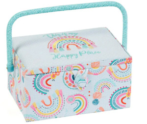 Bags And Cases: Sewing Basket Embroidered Rainbow - Medium Size