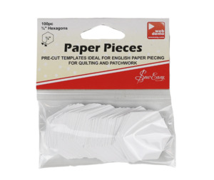 Sew Easy Paper Pieces – Hexagons 0.75" White x 100pc