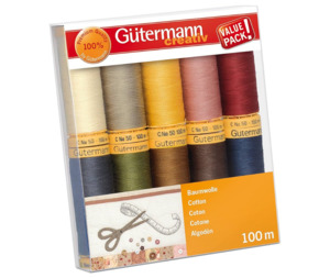 20 Off Selected Gutermann Threads: Gutermann Cotton Sewing Thread Set Col.3