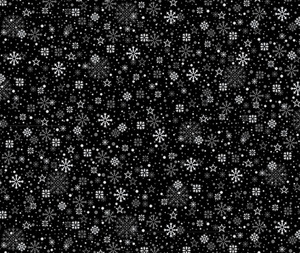 Christmas: Stars and Snow Flakes - Onyx/Silver - 0.1m