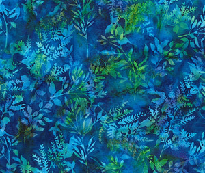 Plains And Blenders: Bali Batik - Leaf Stems Lapis - 0.1m
