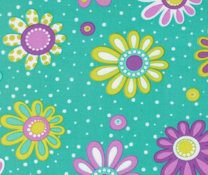 Fabric: Pick Me Flower Power Aqua - 0.1m