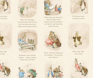 Fabric: Peter Rabbit & Benjamin Bunny Story Cream - 0.1m