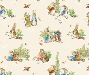 Fabric: Peter Rabbit & Benjamin Bunny Cream - 0.1m