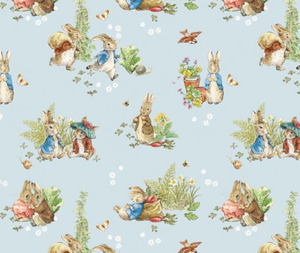 Fabric: Peter Rabbit & Benjamin Bunny Sky Blue - 0.1m