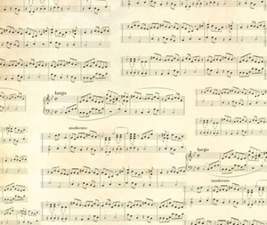 Fabric: Cassically Yours - Music Lines Cream - 0.1m