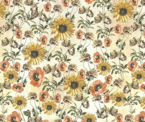 Fabric: Cassically Yours - Flowers Yellow/Orange - 0.1m