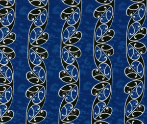 Fabric: Kiwiana Koru Blue - 0.1m