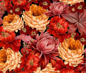 Fabric: Hoffman Island Bouquet Flowers Spice - 0.1m