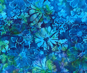 Fabric: Hoffman Flowers Lapis - 0.1m