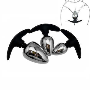 Sex Toy: Underwear outdoor metal silicone anal beads butt plug  for men or women