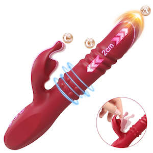Women: Powerful Rabbit Vibrator G-Spot Telescopic Rotating Clitoris Vagina Stimulator