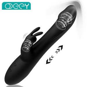 Women Rabbit Vibrators: Rabbit Female Vibrator Dual Motor Telescopic Clit Vagina Stimulator