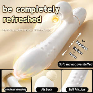 Telescopic Bead Vibrator Thrust Gun Sucking Dildo for Women