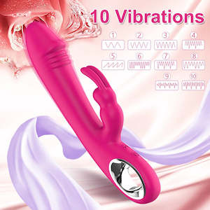 Women Rabbit Vibrators: Silicone Dildo Rabbit Vibrator for Women Powerful G-Spot Nipple Clitoris Stimulator