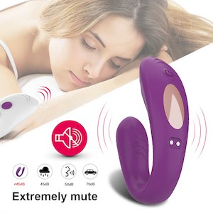 U Shape Vibrators: U-shape Wireless Remote Controlled Wearable Dildo Vibrator Female Dual Motor Clit Stimulator for Women